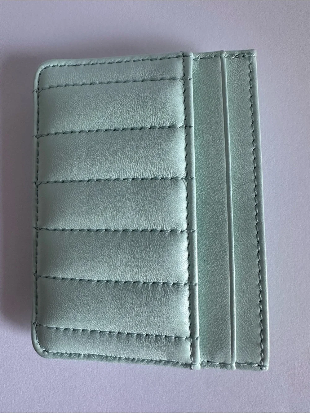 NWT Burberry Lola Cool Mint Quilted Leather TB Card Case Full Set